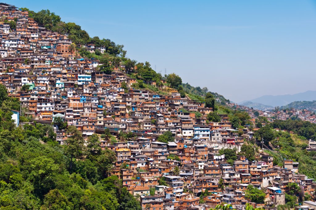 View of Poor Living Area on the Hills of Rio de Janeiro, Brazil